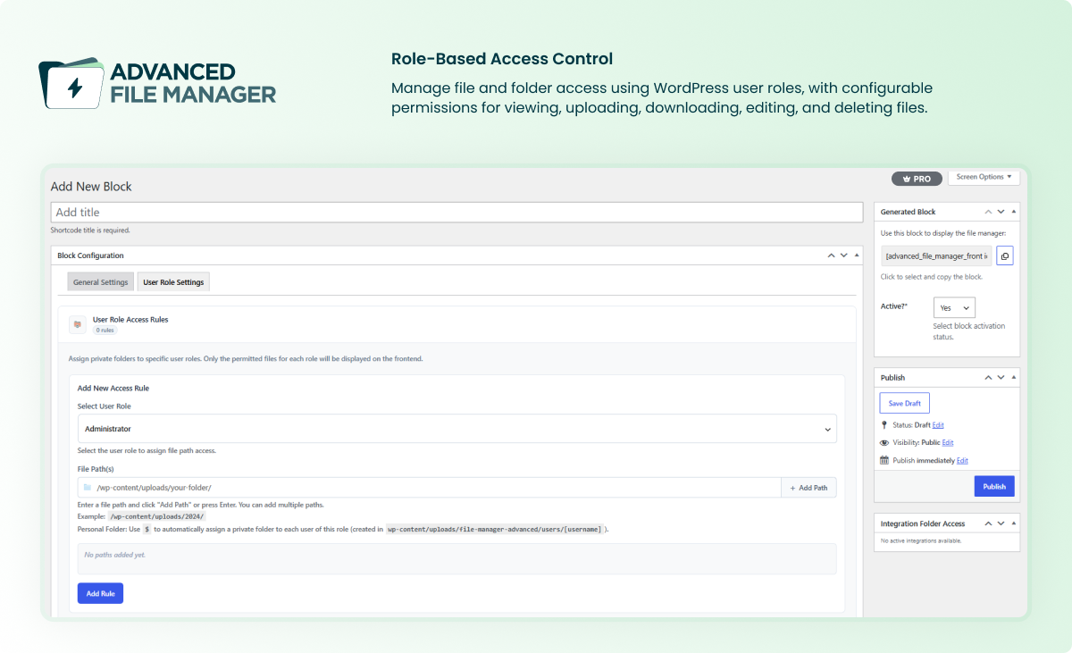 Role-based Access Control Block