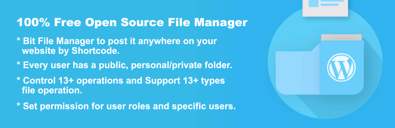 Bit File Manager – 100% Free & Open Source File Manager and Code Editor for WordPress