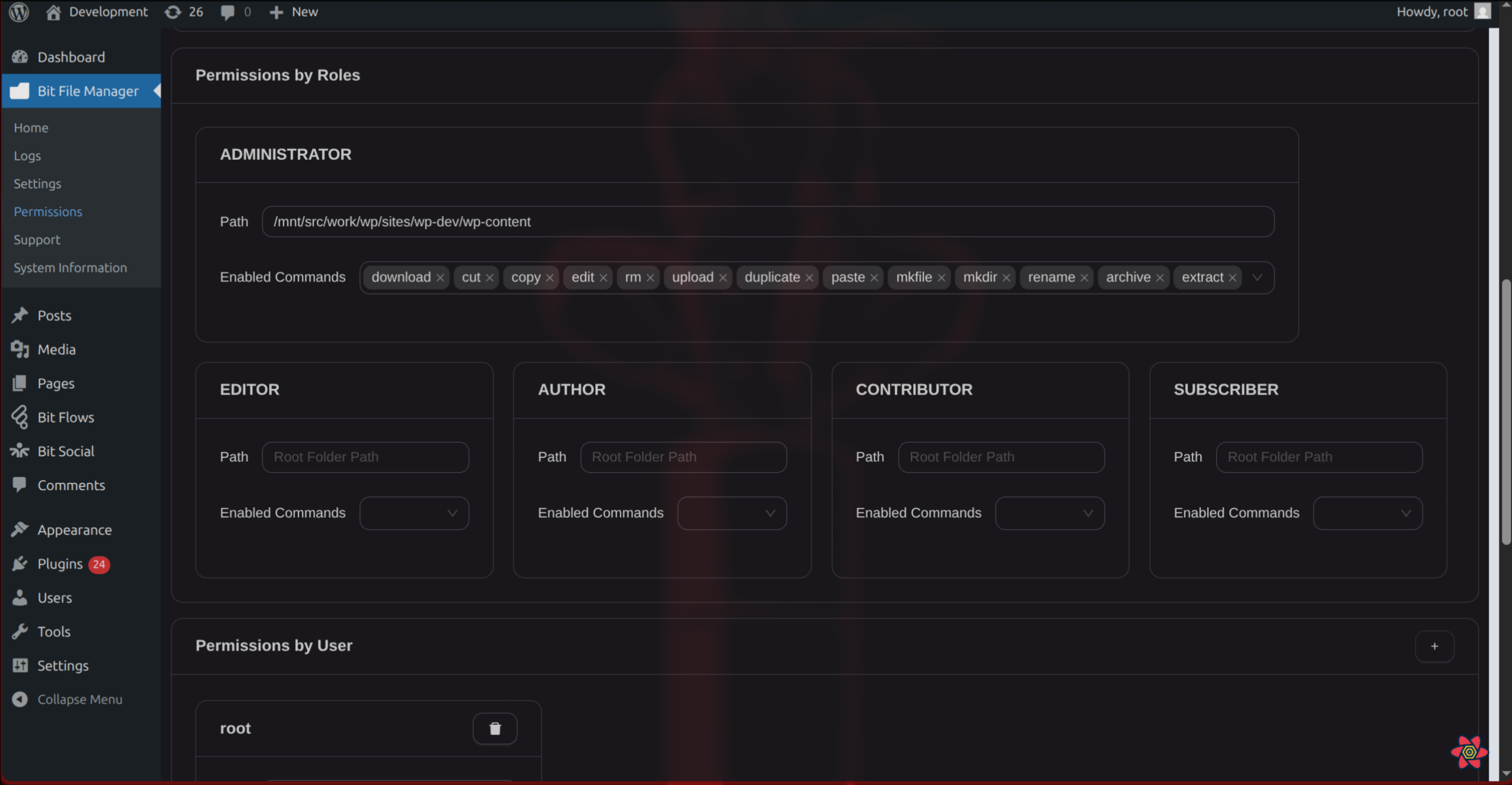 Shortcode and User/Role based folder permission settings
