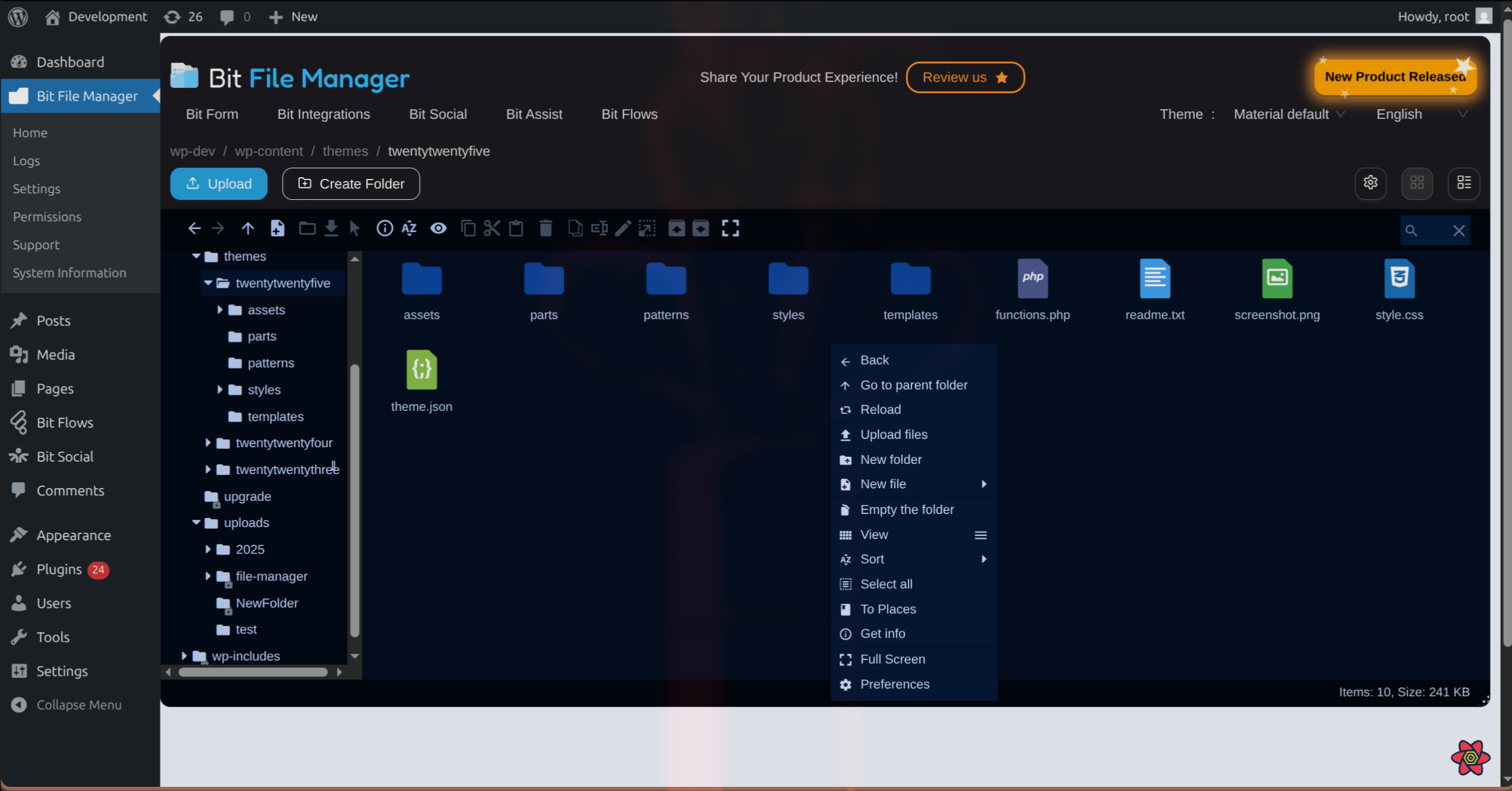 Right Click Menu