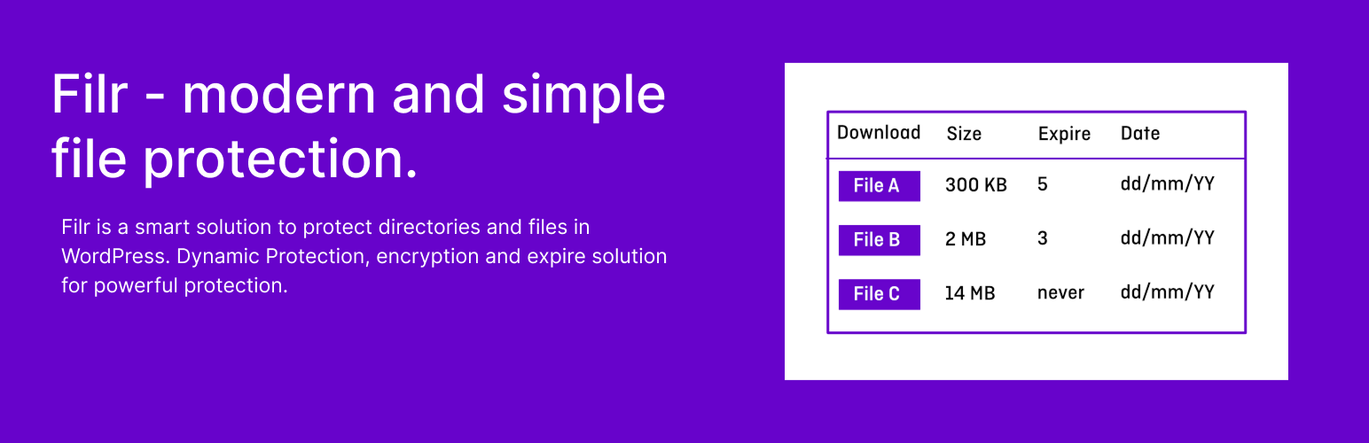 WordPress 外掛 Filr – Secure document library 的封面圖片。