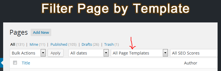 Filter Page by Template