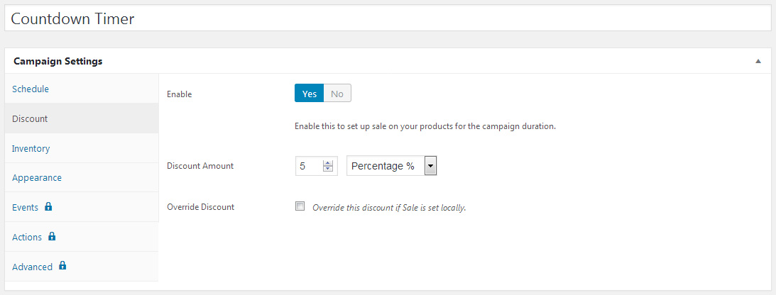 Configure Discount Settings