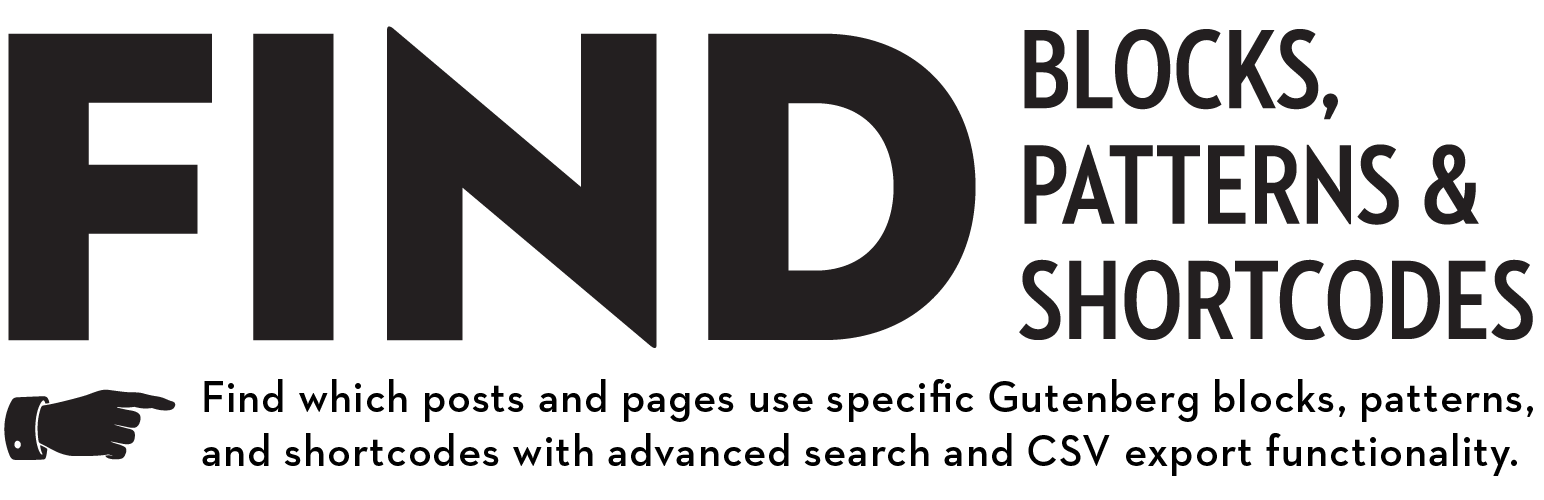 Find Blocks, Patterns & Shortcodes