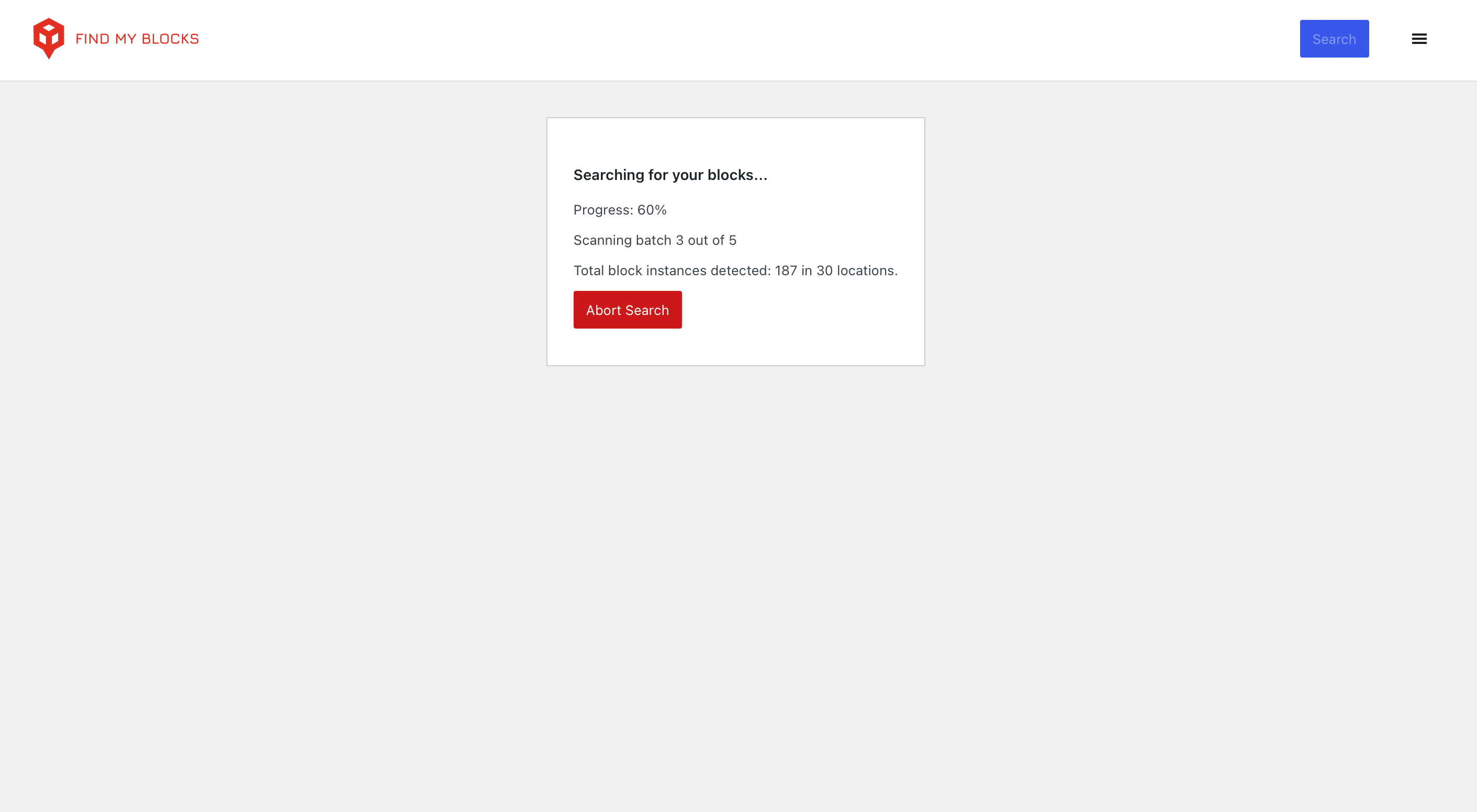 Find My Blocks - Start Search