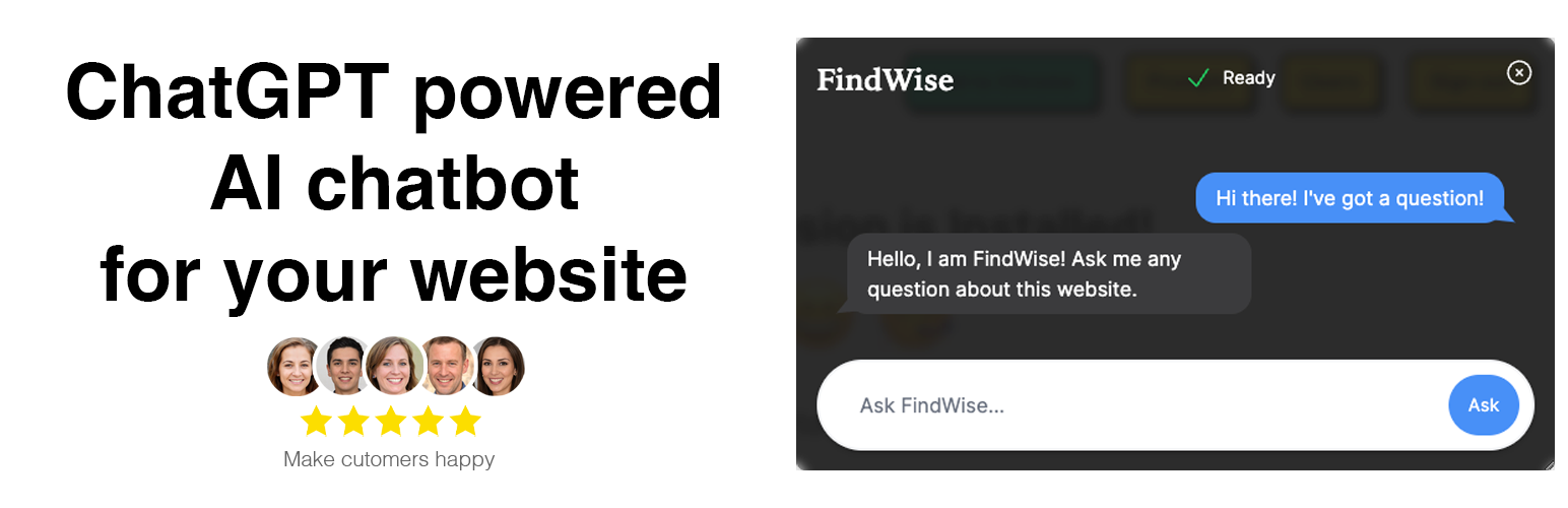 AI Chatbot Widget by FindWise – Live Chat with ChatGPT