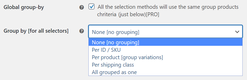 Group-by options