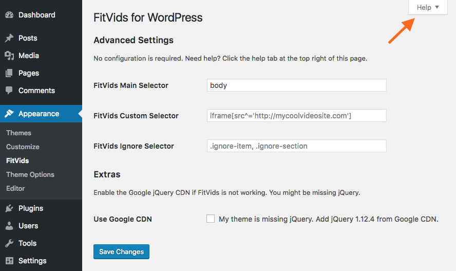 FitVids for WordPress