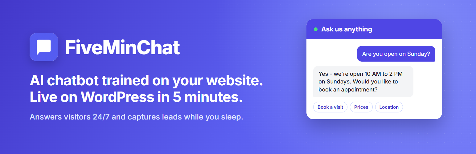 FiveMinChat – AI Chatbot Widget