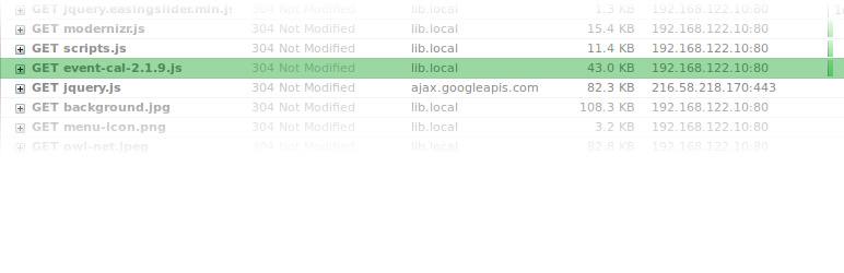 Fix Event Calendar Caching