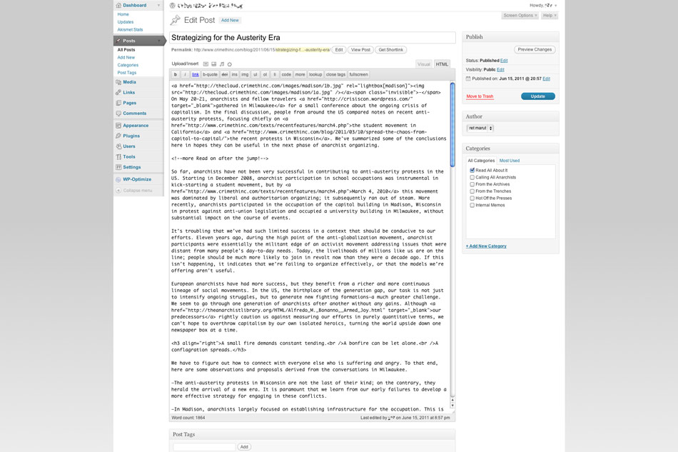 Composing a post, width set to 1300px