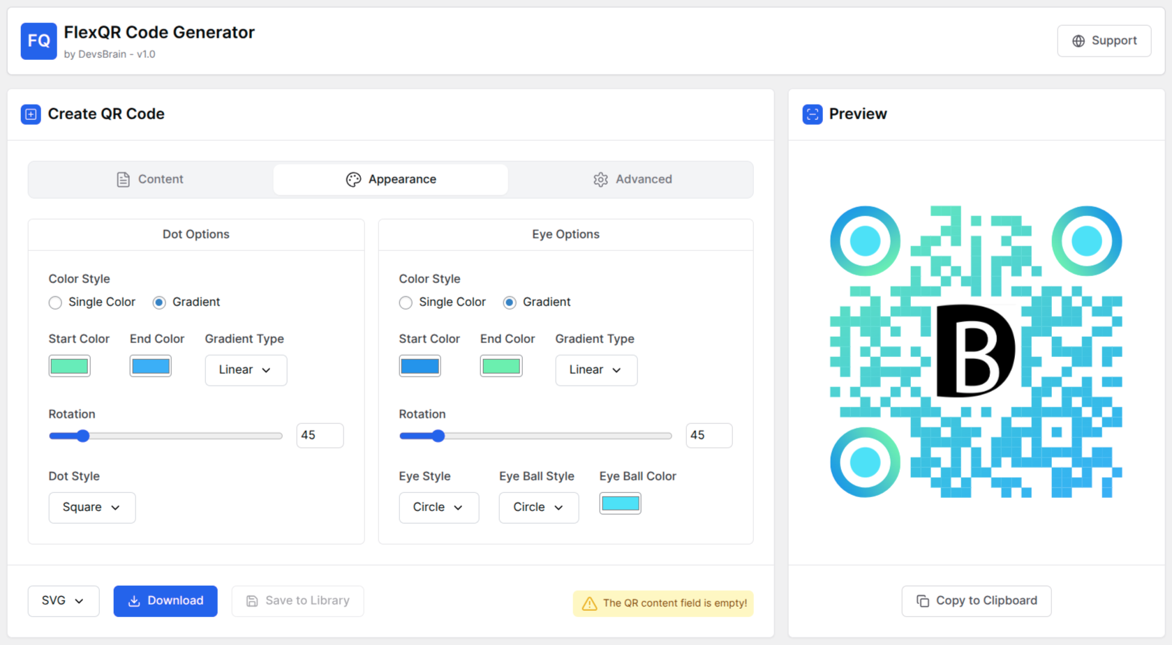 The admin view of create QR Code design screenshot-1.png