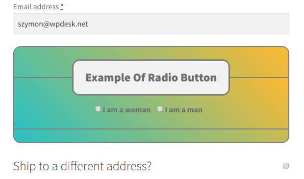 Add radio buttons to the checkout with custom CSS styling