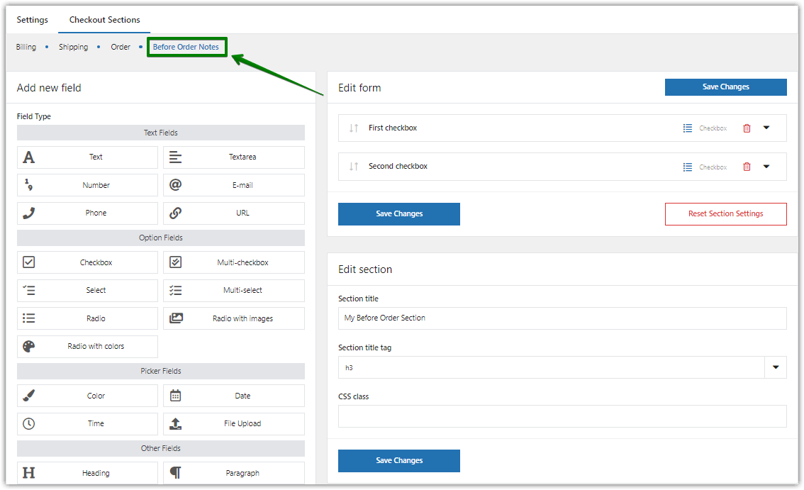 Customize the WooCommerce checkout page without hooks but using Custom sections (PRO)