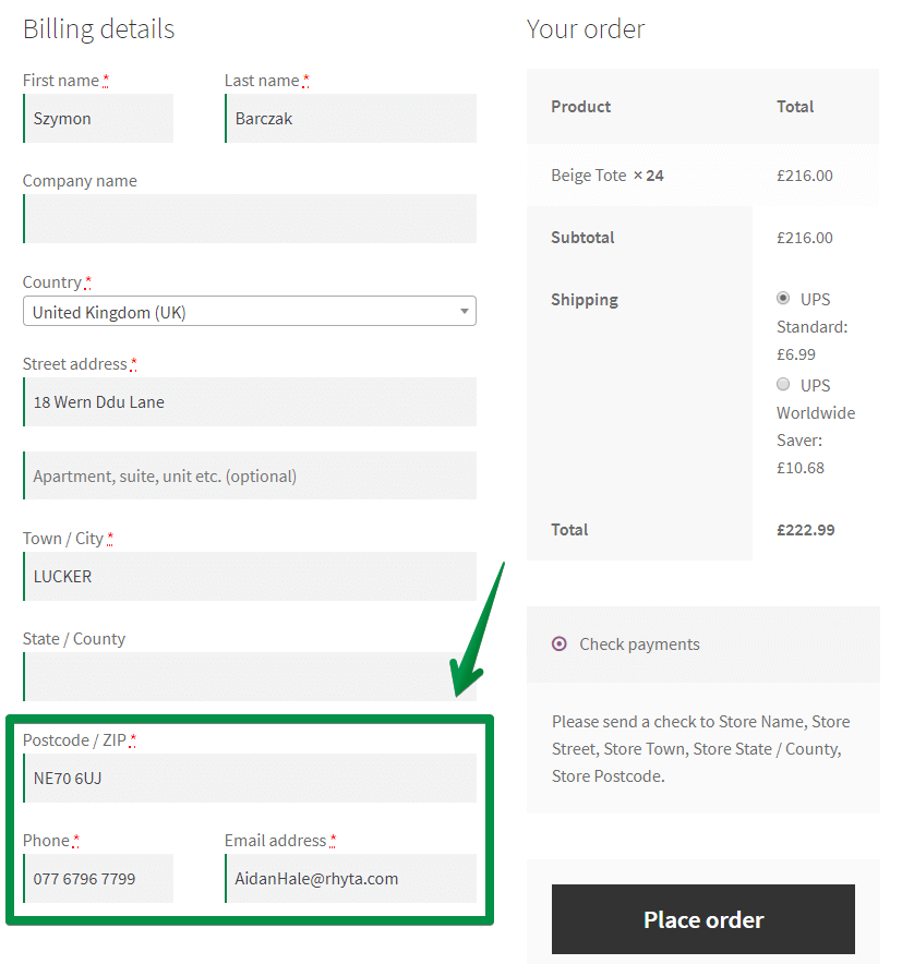 Default field validation available in the plugin