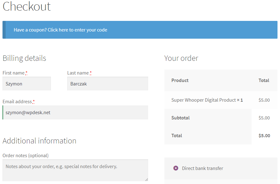 Build a quick order form with a custom WooCommerce checkout page