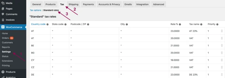 The plugin will recognize WooCommerce tax rates for your PDF invoices.