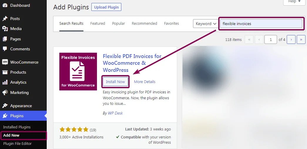 Install the plugin from the WordPress Plugins menu.