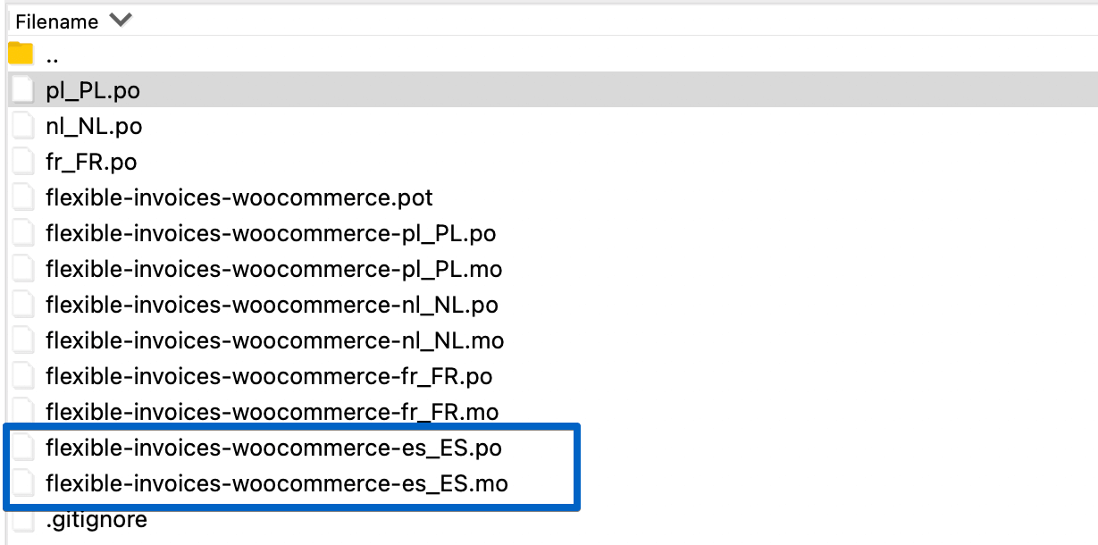 WooCommerce Flexible Invoices Poedit translation.