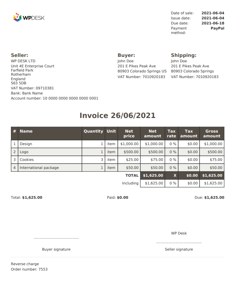 Personalize WooCommerce invoices with custom styling (PRO add-on).