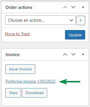 The proforma invoice for WooCommerce orders (PRO).