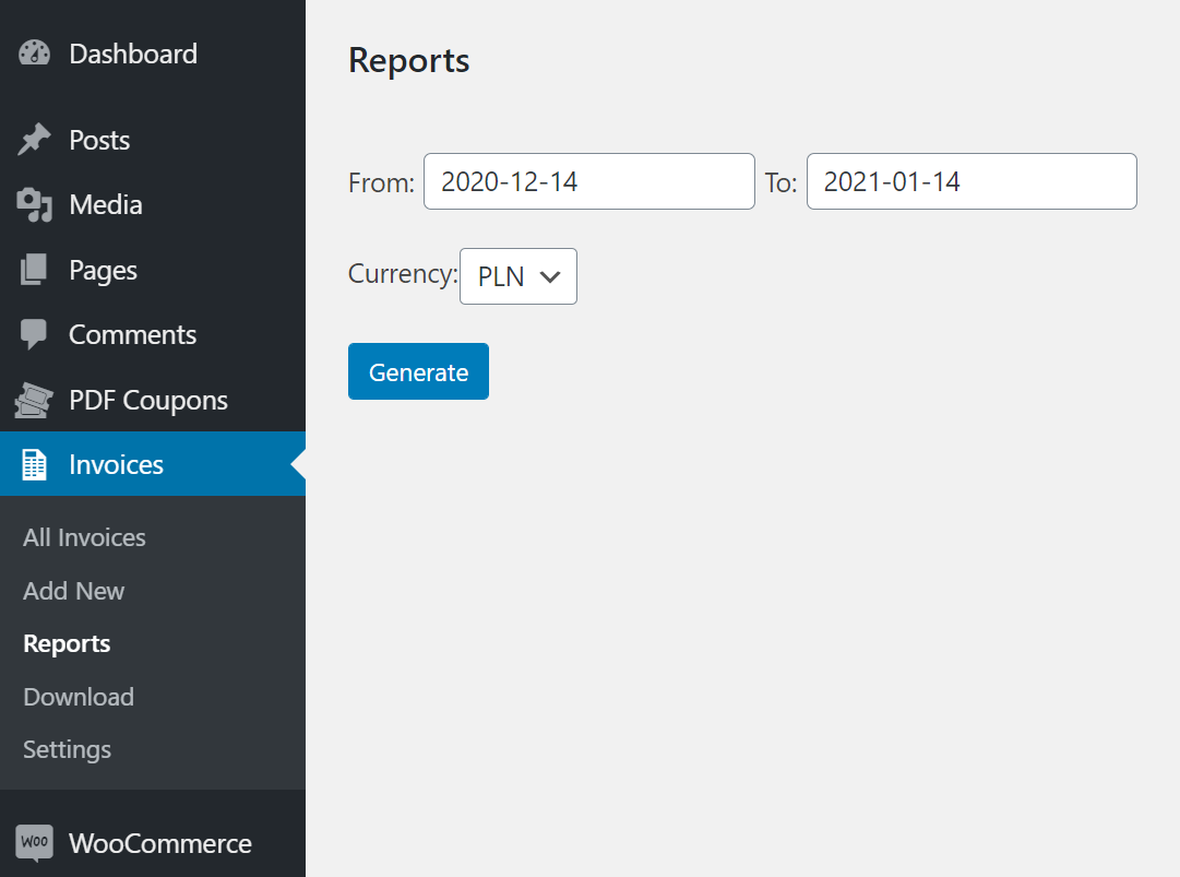 Generate Reports.