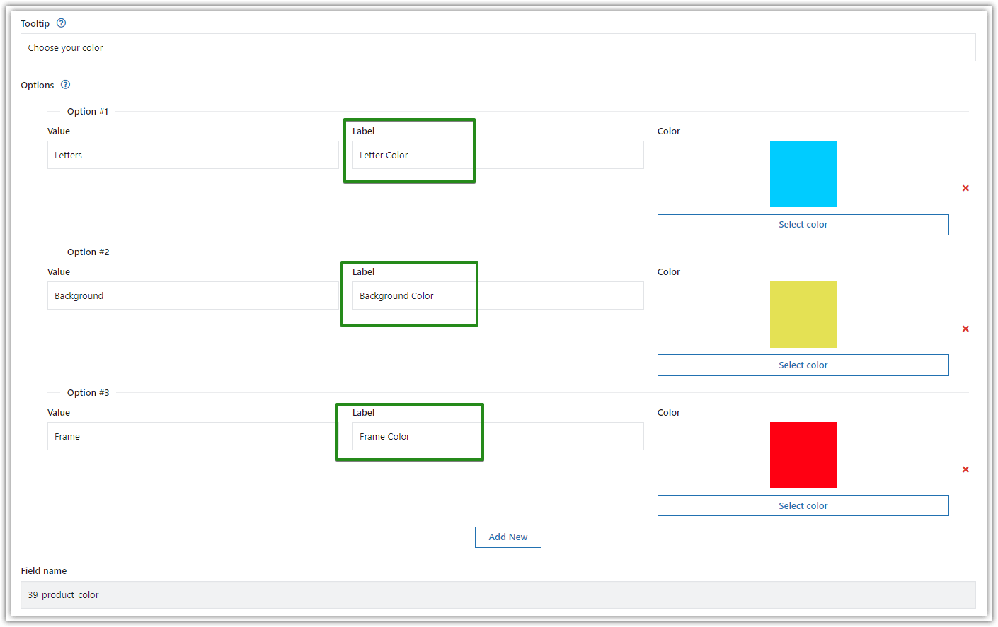 WooCommerce color swatches for products