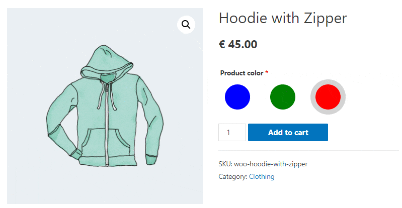 Better product color picker for WooCommerce products