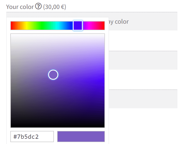 WooCommerce color picker for products