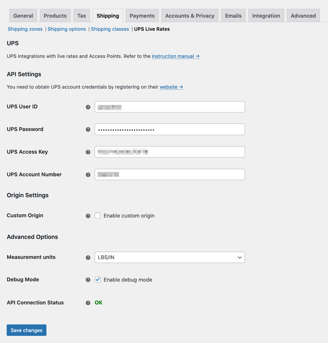 UPS general settings