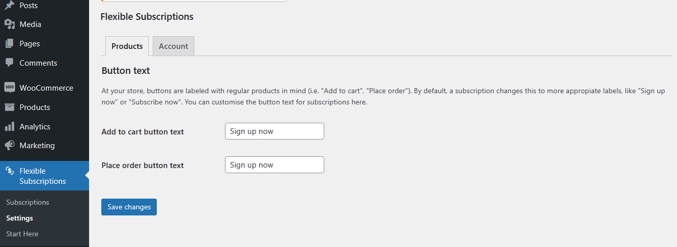 Plugin settings - change the Place order and Add to Cart button text.