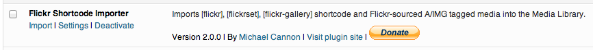 Flickr Shortcode Importer