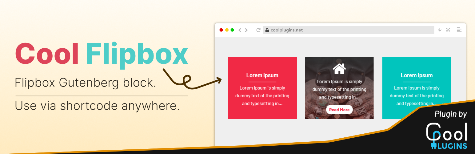 WordPress 外掛 Cool Flipbox – Shortcode & Gutenberg Block 的封面圖片。