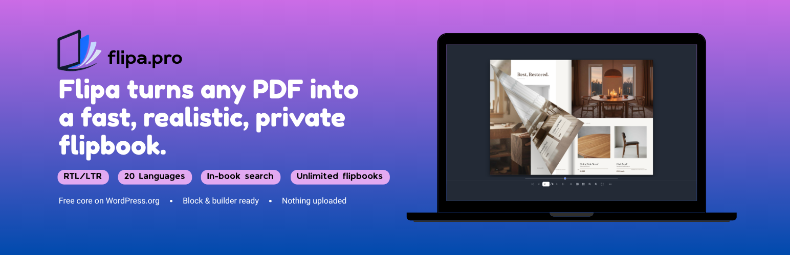 WordPress 外掛 Flipa — PDF Flipbook 的封面圖片