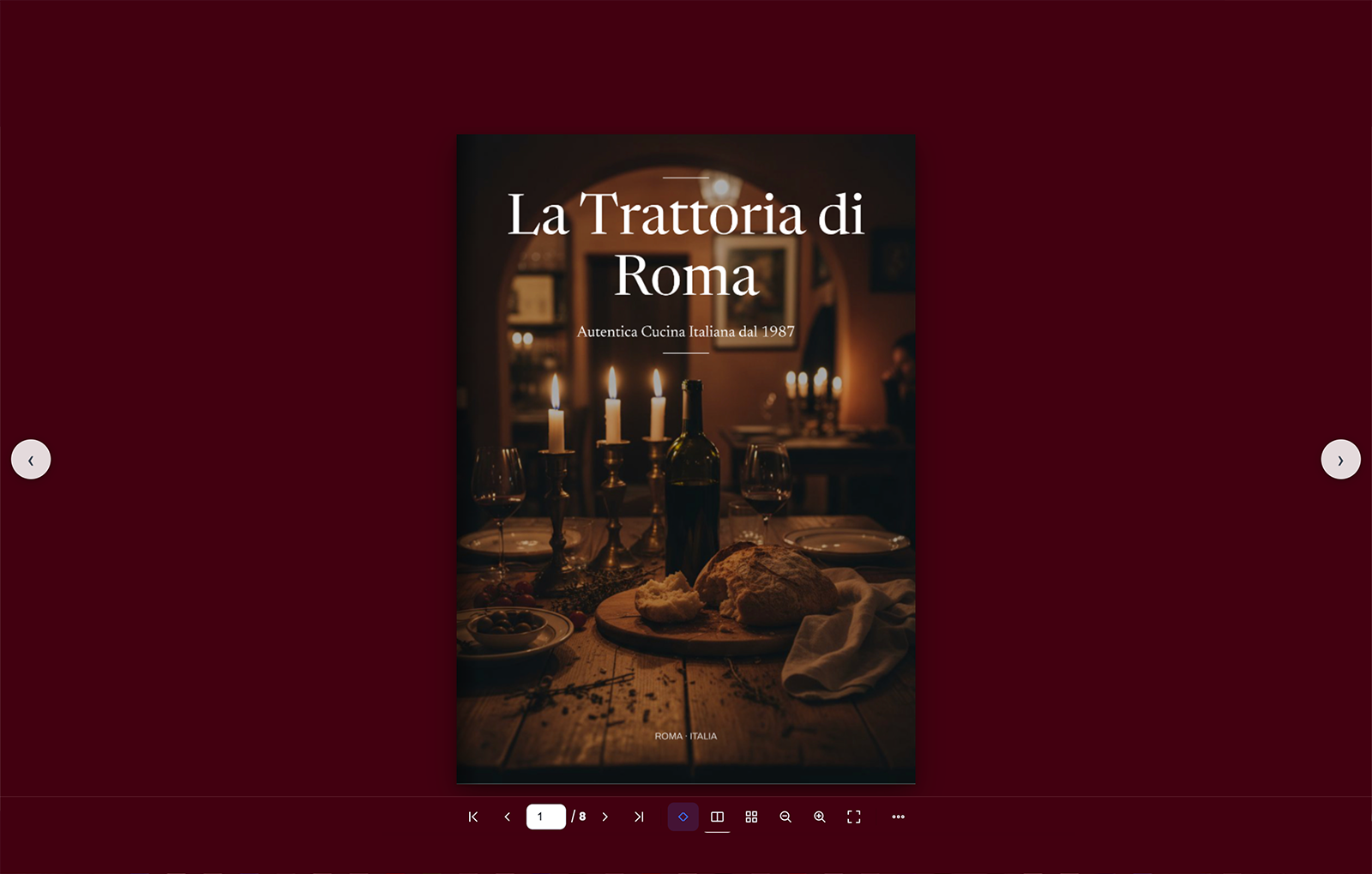 Set the background to any colour to match the brand - here a restaurant menu.