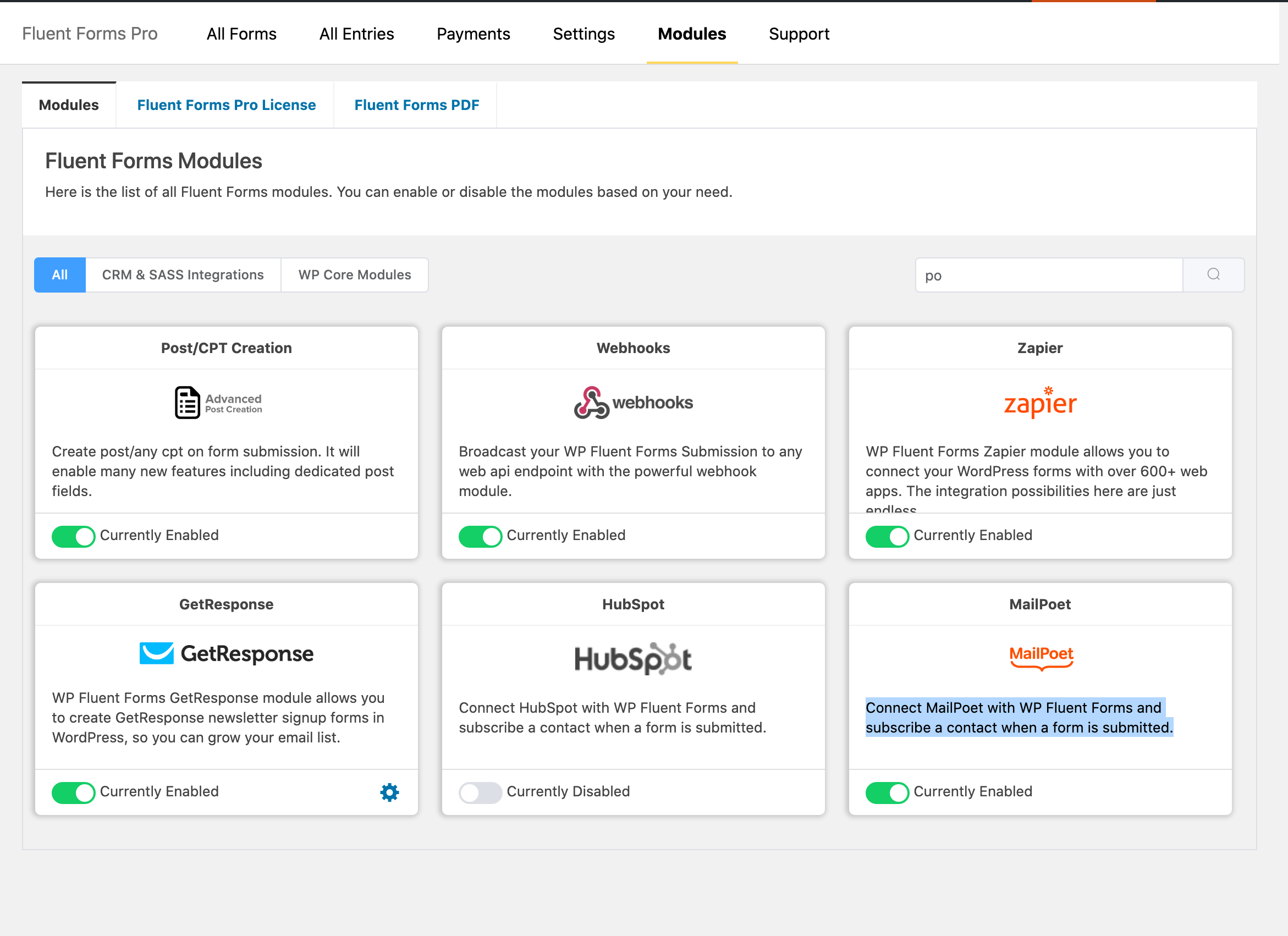 Fluent Forms Connector for MailPoet