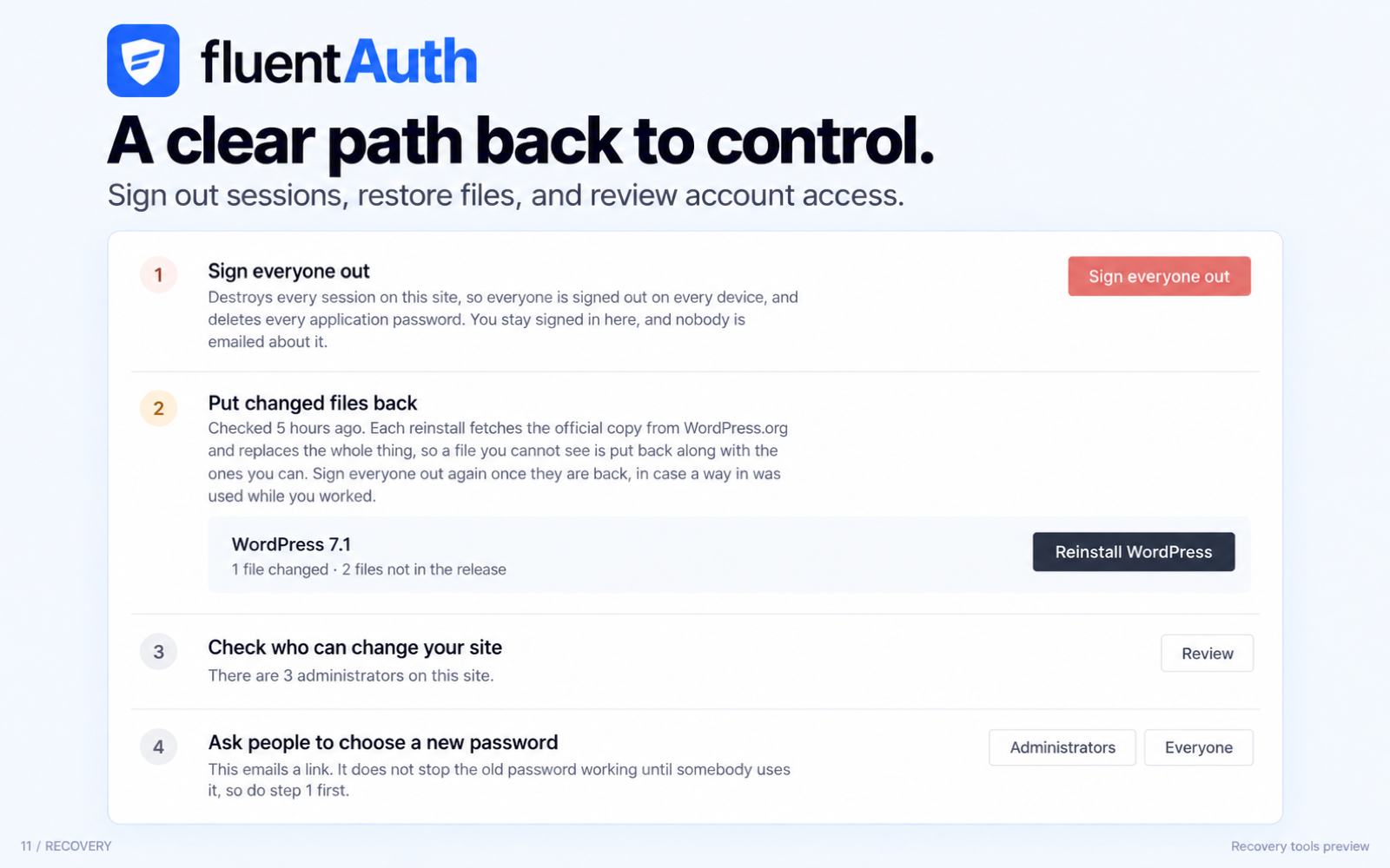 Account and File Recovery Tools