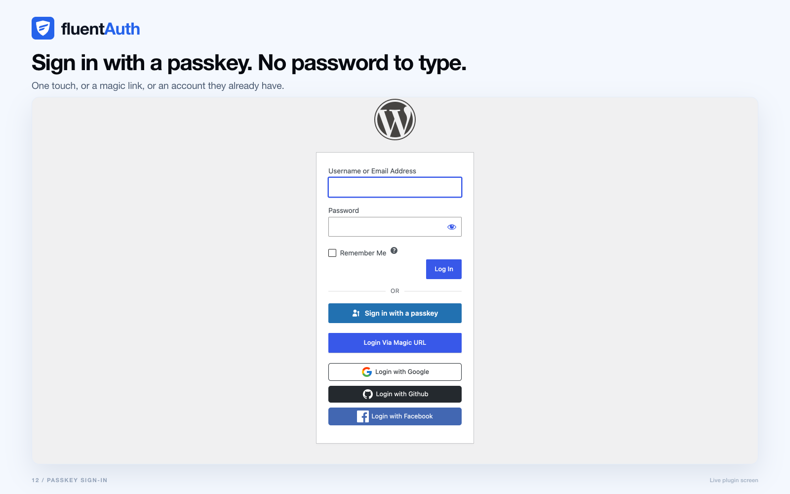 Passkey Sign-In Without a Password