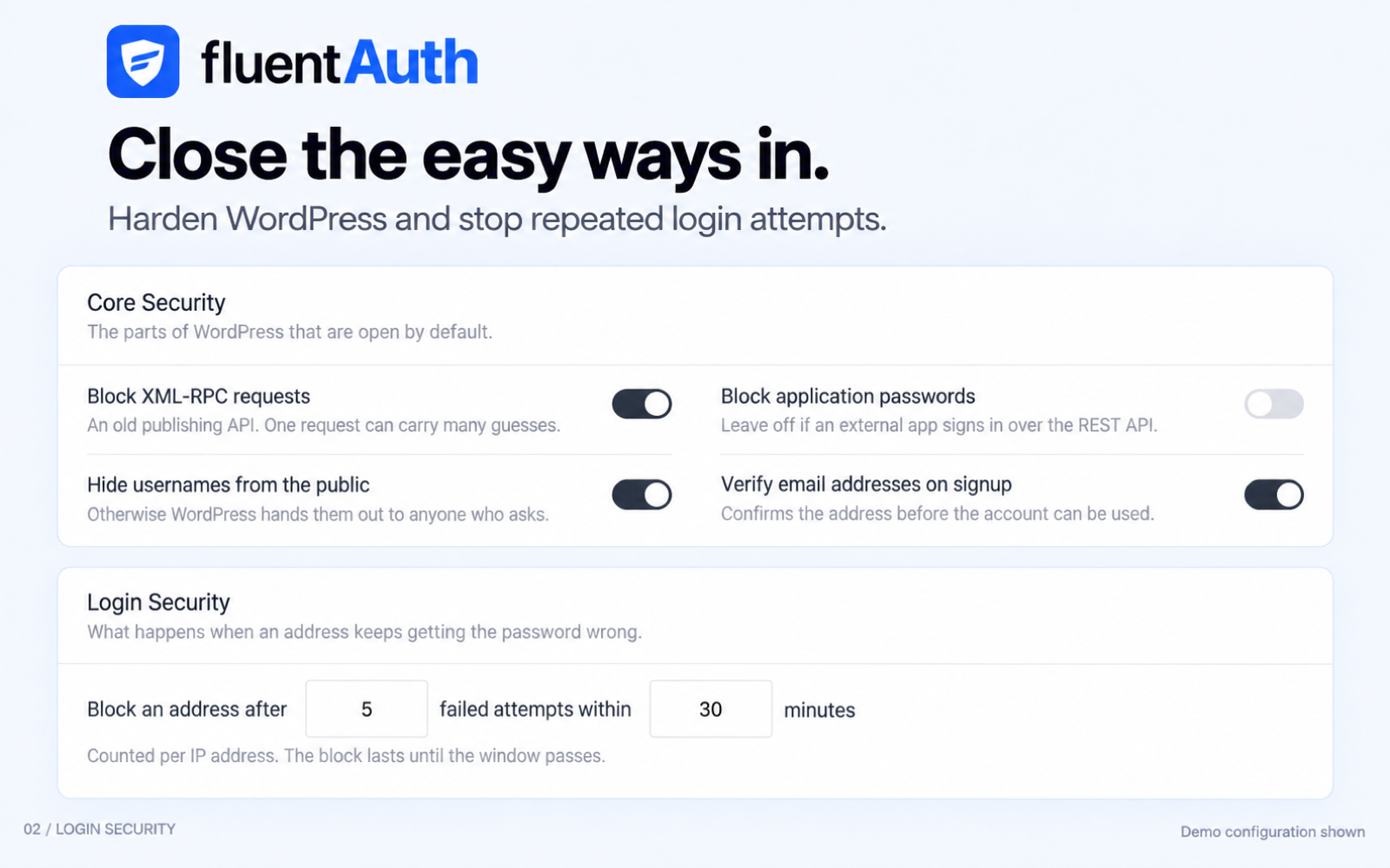 Login Security Settings