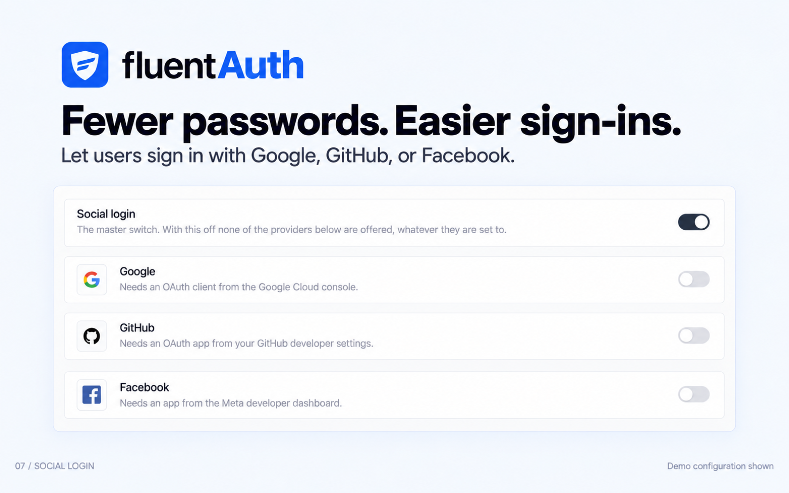 Social Login Settings