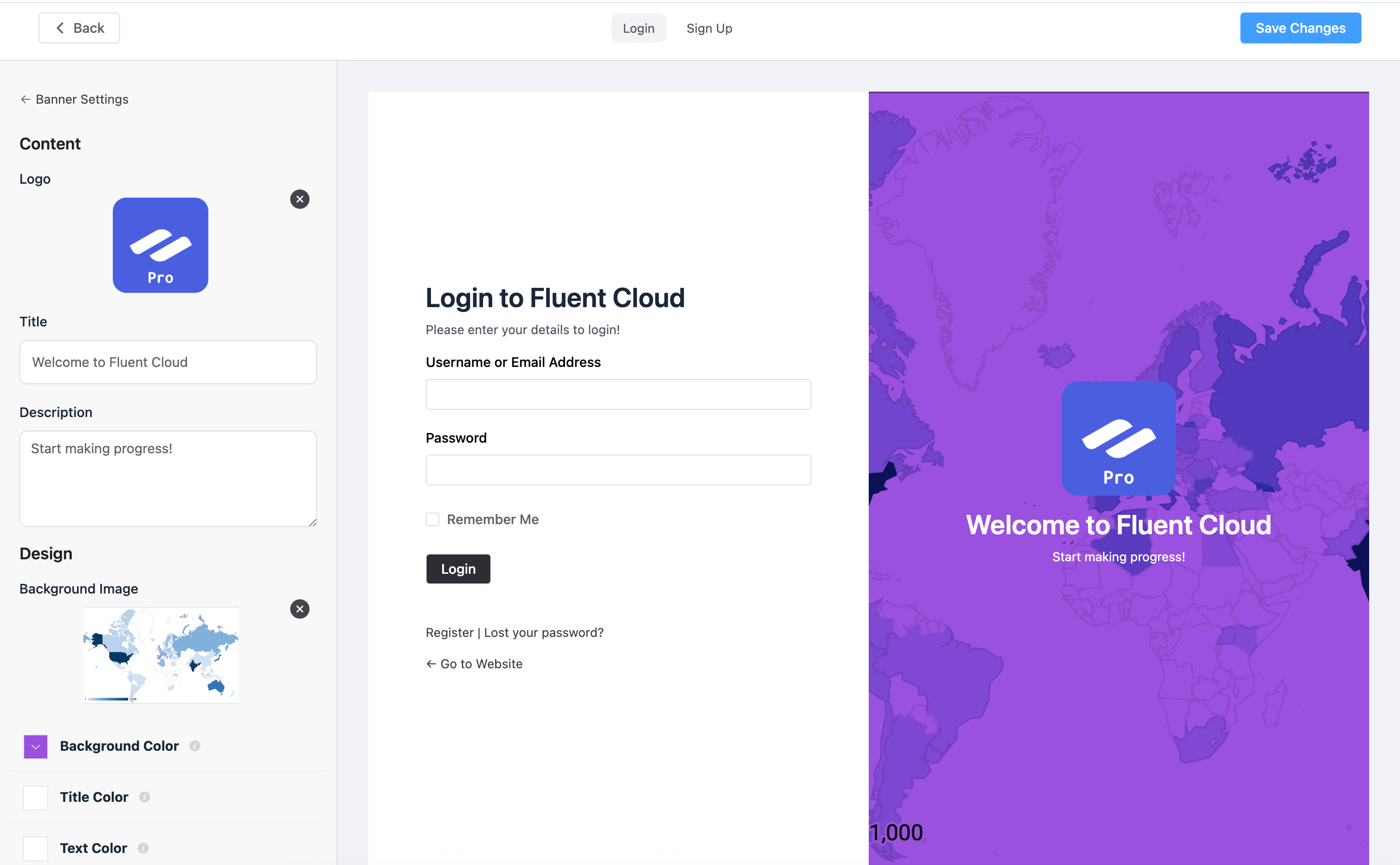 Login/Signup Page Customizer