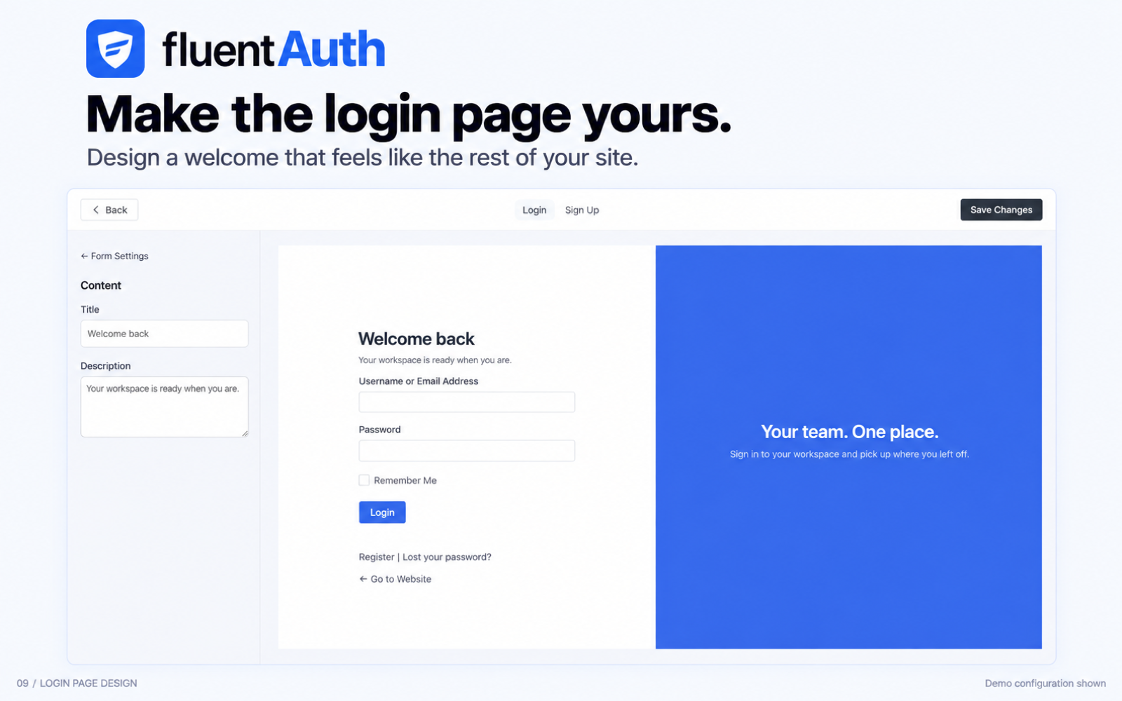 Login/Signup Page Customizer