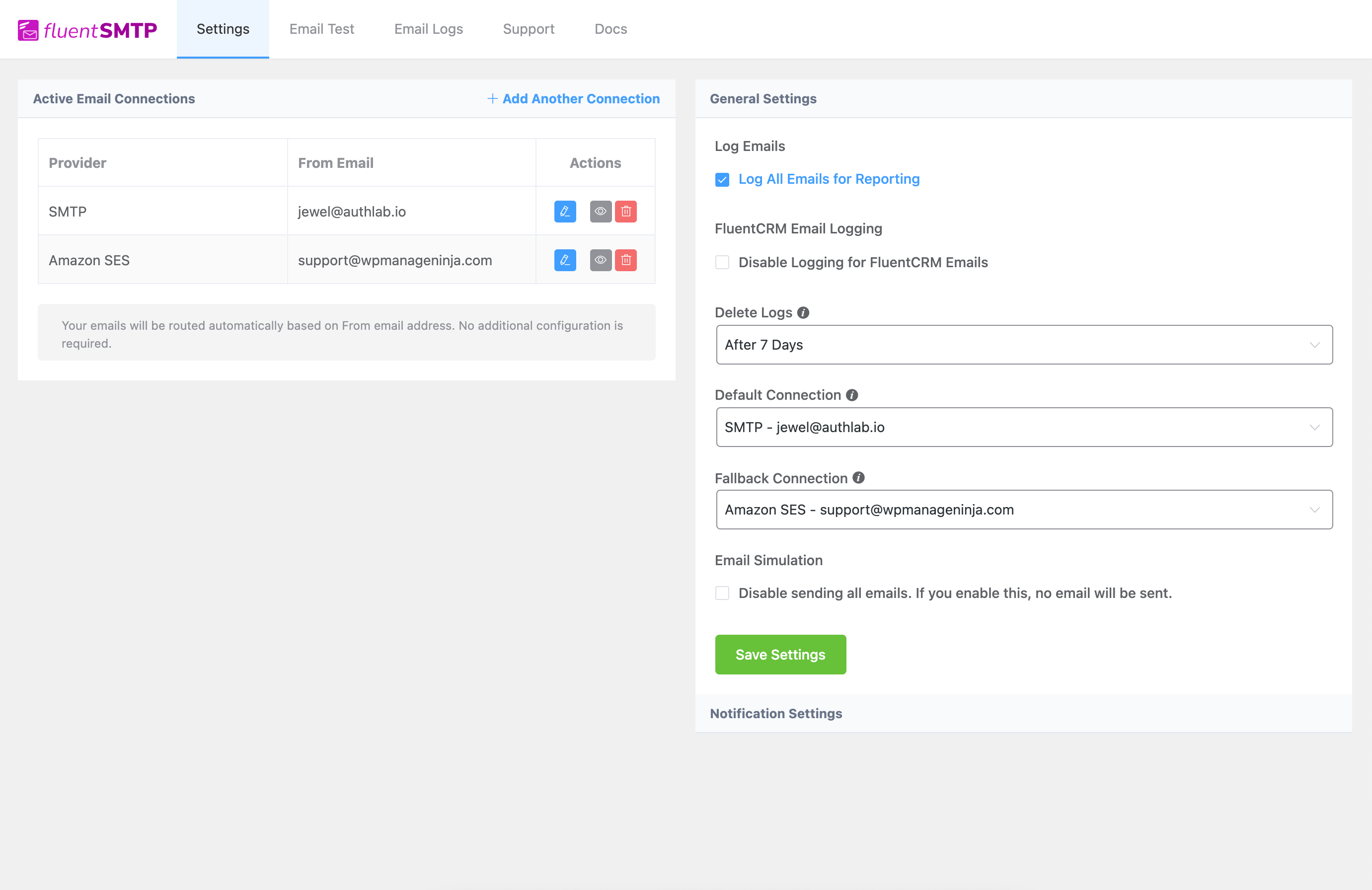 Visão geral das configurações