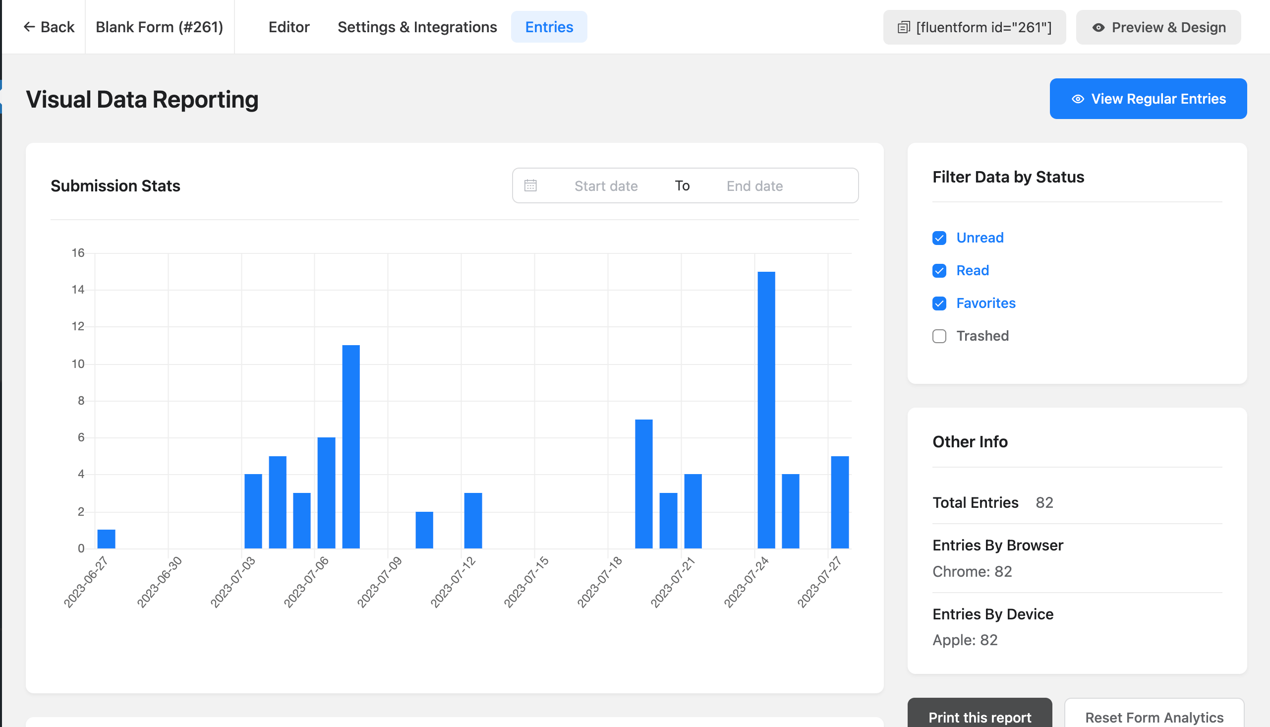 Data Reporting