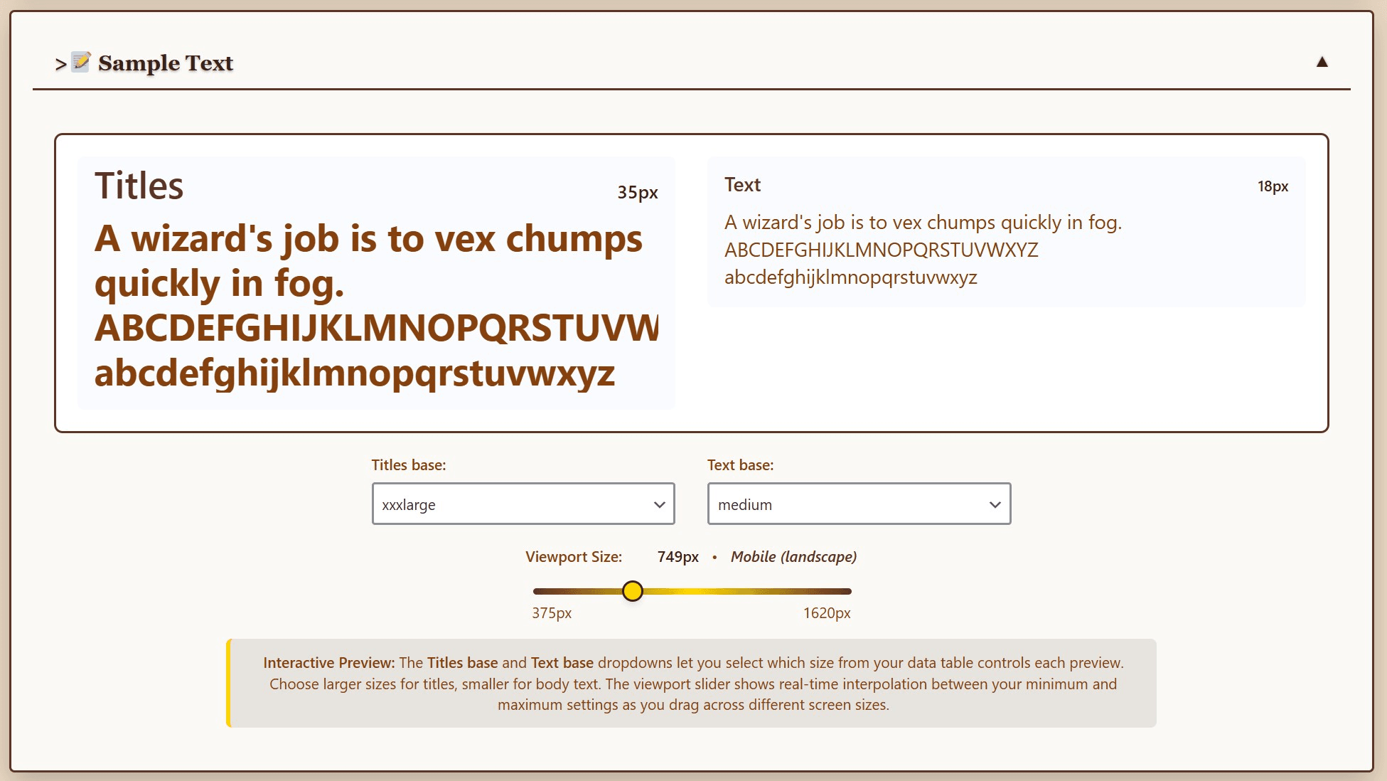 Live Preview - Test your fonts at any viewport size with the interactive slider