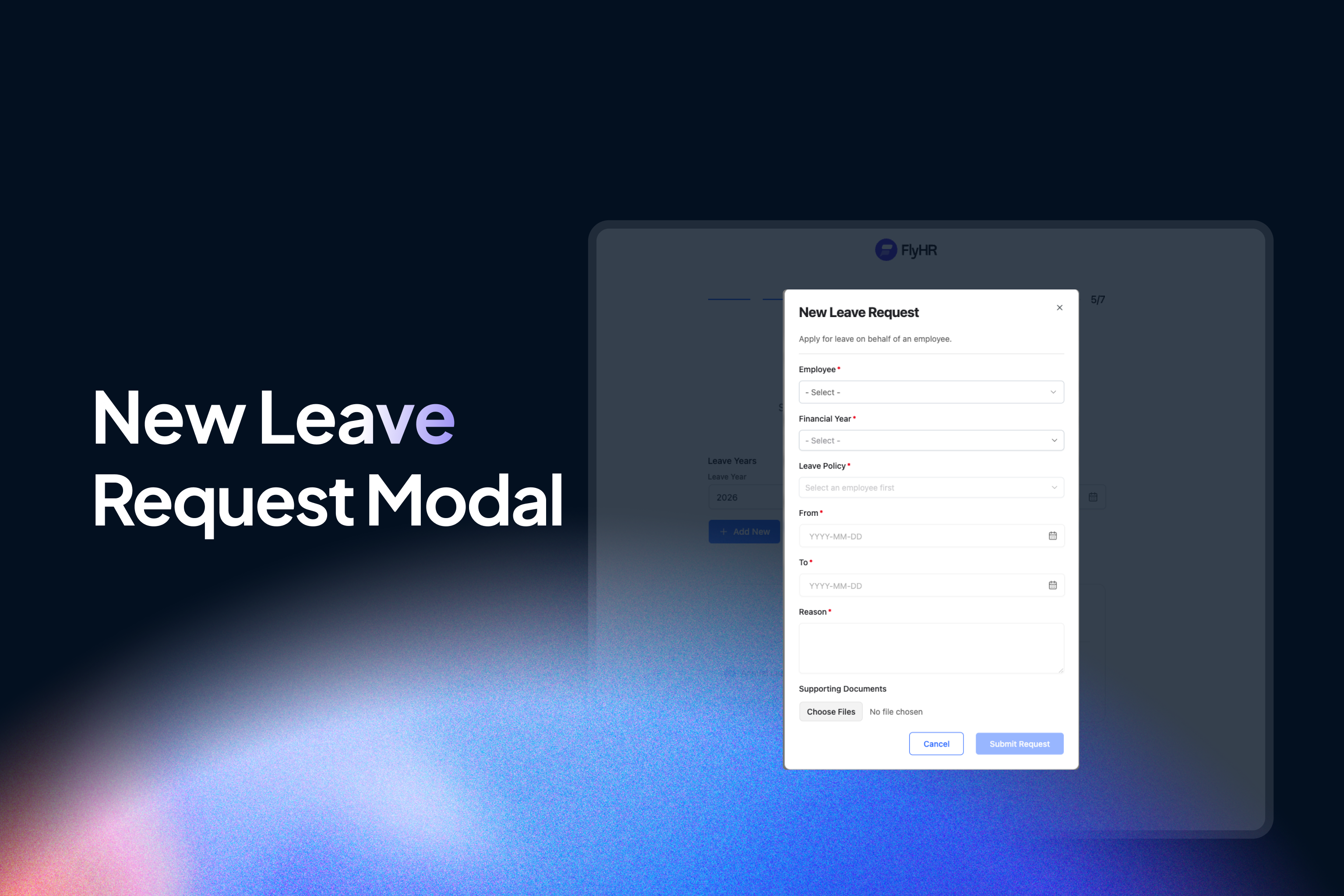 Apply for leave on behalf of an employee.