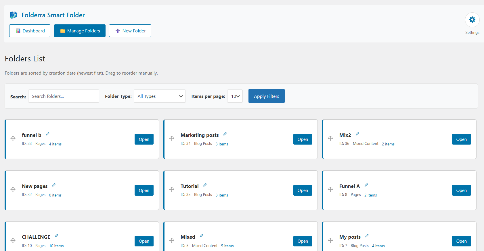 Folderra – Smart Folder Organizer for WordPress Pages &amp; Posts