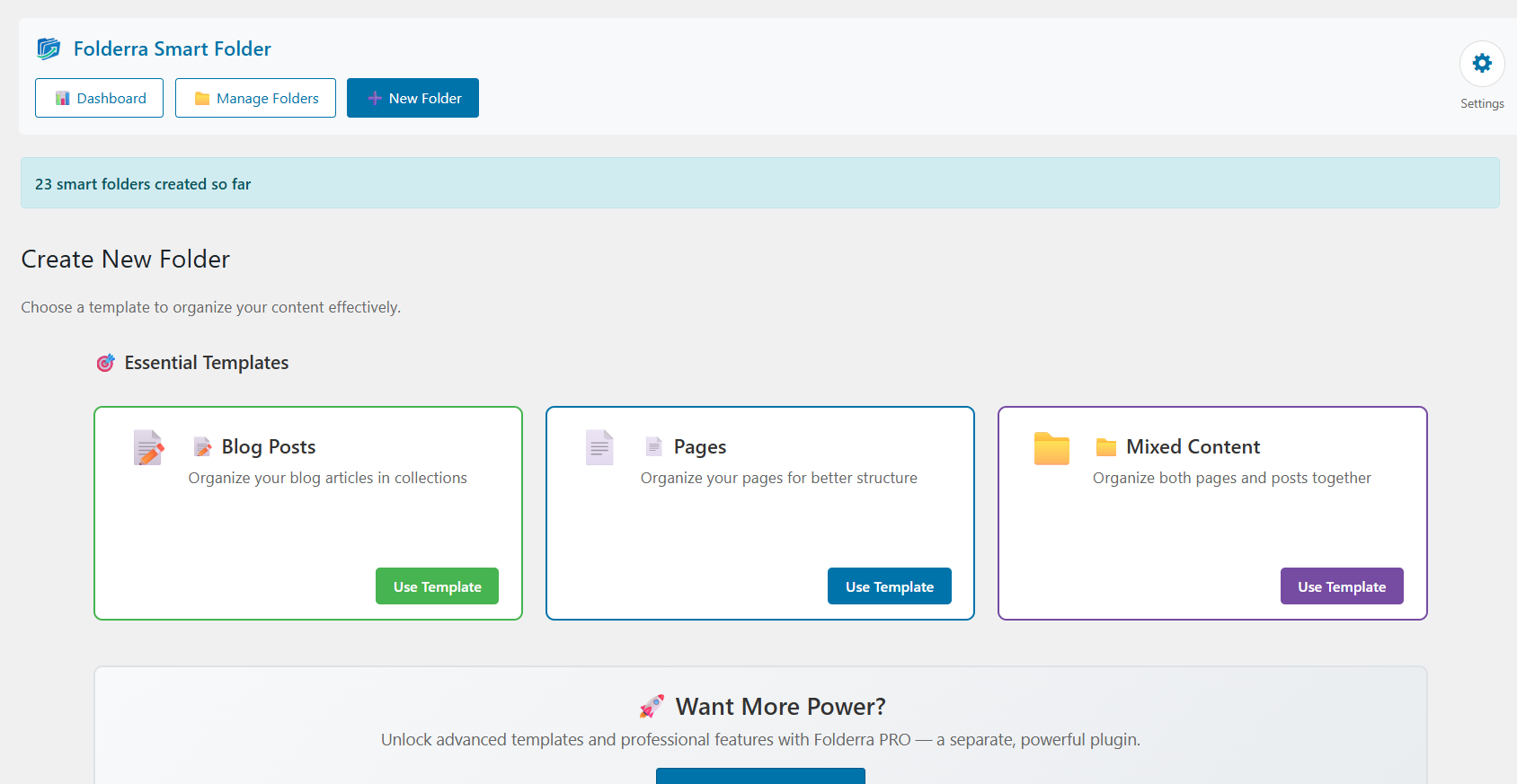 Folderra – Smart Folder Organizer for WordPress Pages &amp; Posts