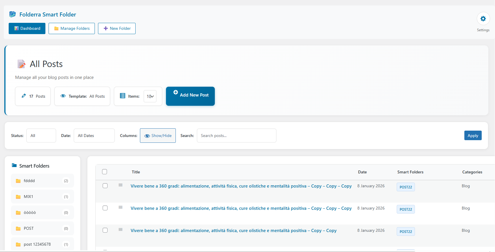Folderra – Smart Folder Organizer for WordPress Pages &amp; Posts
