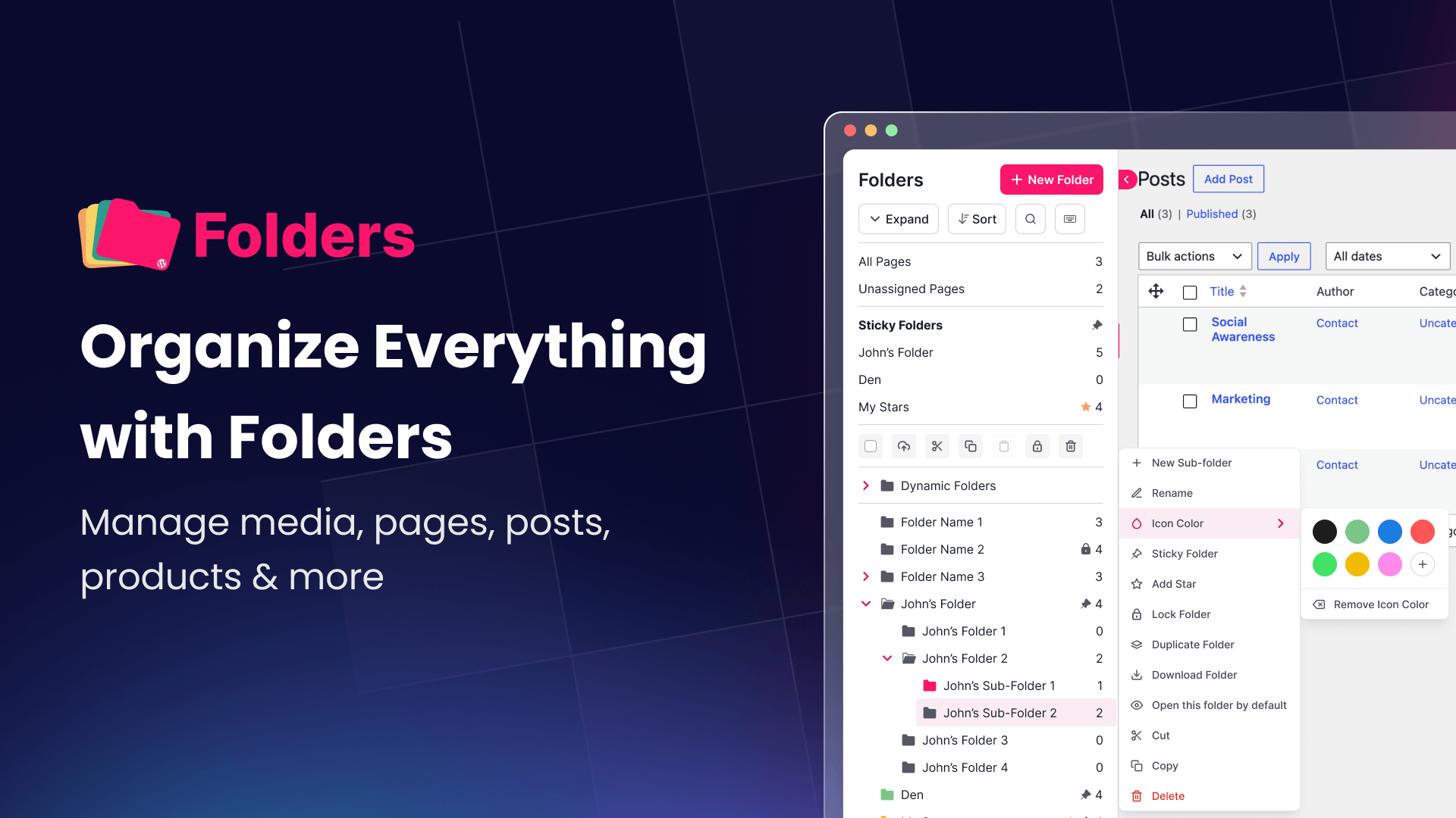 Check out the Folders plugin in action with the media library